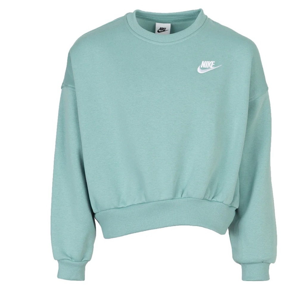 NWT Nike Sportswear Club Fleece Boxy Crewneck Sweatshirt Cannon Mint Green Large